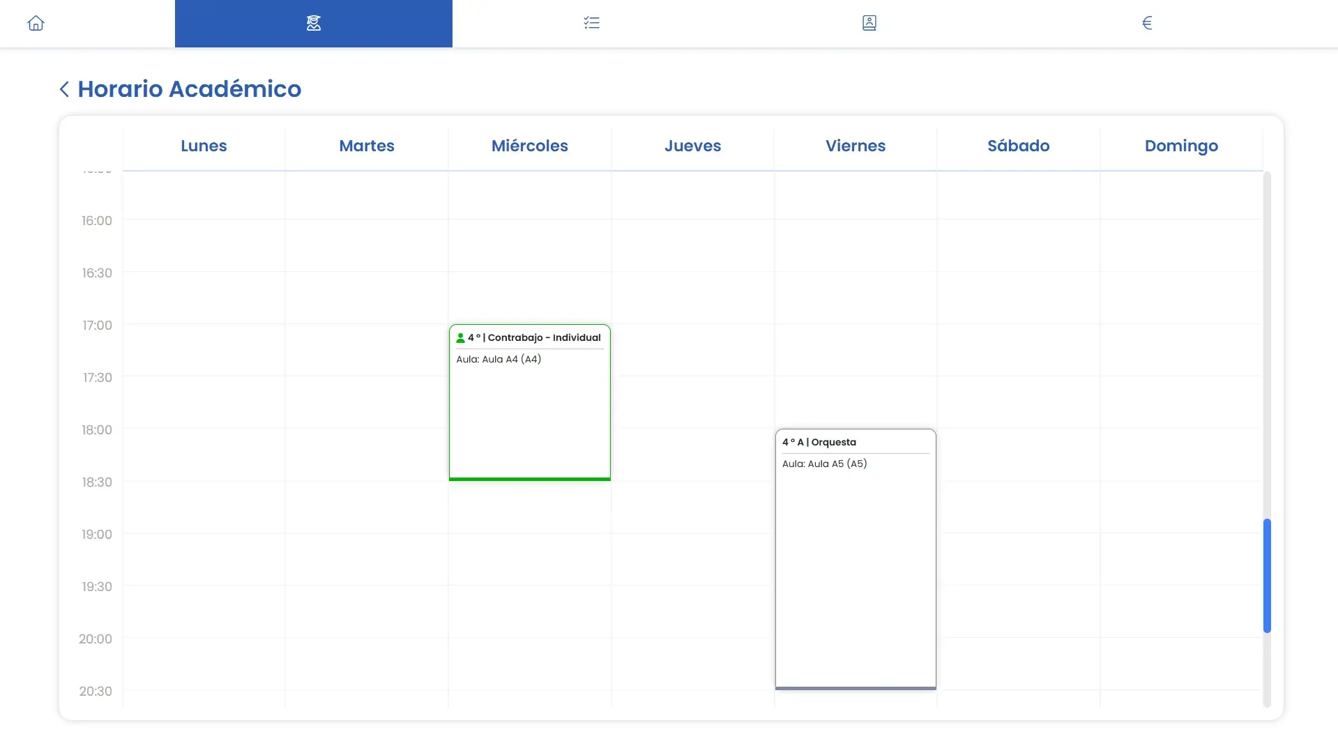 Formulario de creación de evento en Amadeus con opciones de configuración