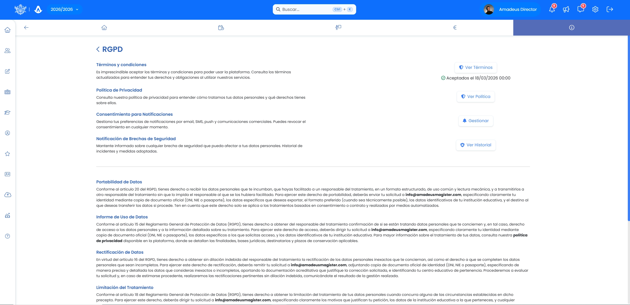 Portal de acceso para asesoría externa en Amadeus con permisos de solo lectura